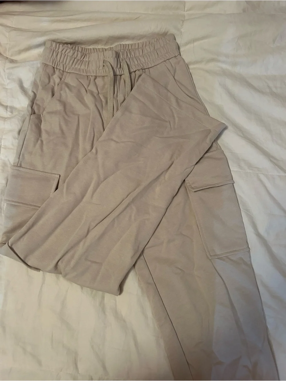 Lost Kids Beige Cargo Sweatpants